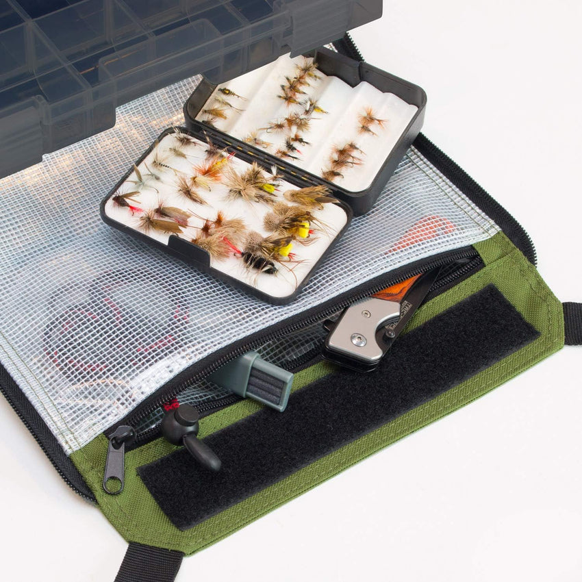 Elkton Outdoors Rolling Tackle Box with Wheels - Waterproof Rolling Fishing Backpack. 5 Removable Tackle Trays. 4 Rod Holders. Fishing Gifts for Men. Fish Tackle Bag. Roller Tackle Box