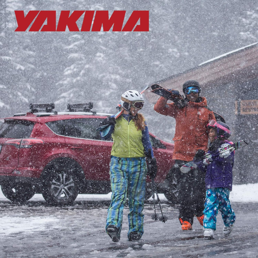 Yakima. PowderHound 6 Ski & Snowboard Mount. Fits Up to 6 Pairs of Skis or 4 Snowboards. Rides Quietly. Fits Most Roof Racks. Black