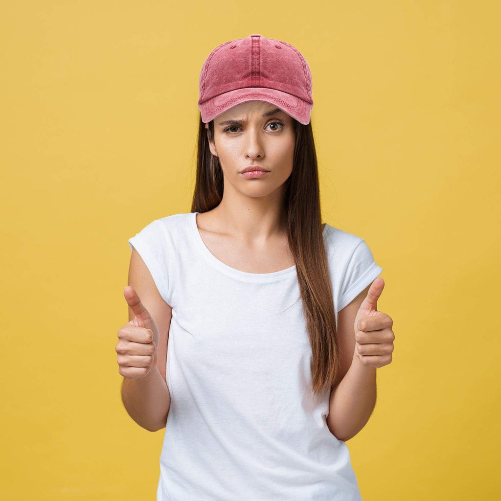 Solid-color washed cotton baseball cap
