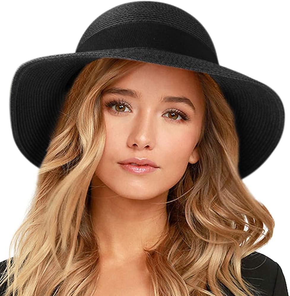 Women's straw sun hat for the beach