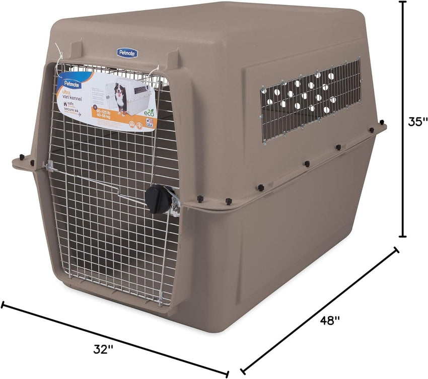 Petmate Ultra Vari Dog Kennel for Extra Large Dogs (Durable. Heavy Duty Dog Travel Crate. Made with Recycled Materials. 48 in. Long) 90 to 125 lbs. Made in USA