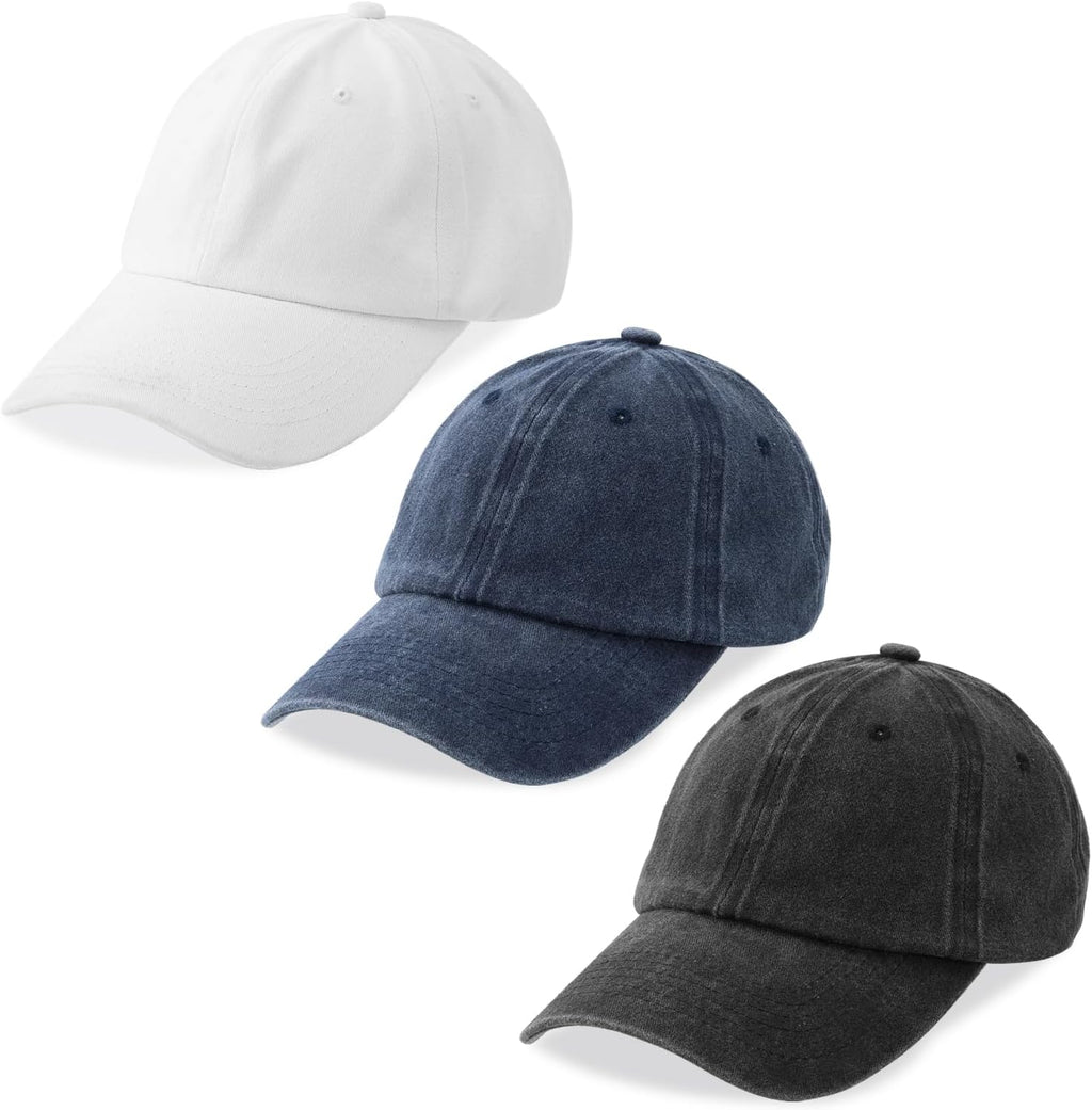 Solid-color washed cotton baseball cap