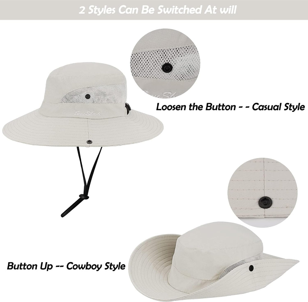 Women's Foldable UV-Protection Sun Hat for Outdoor Use