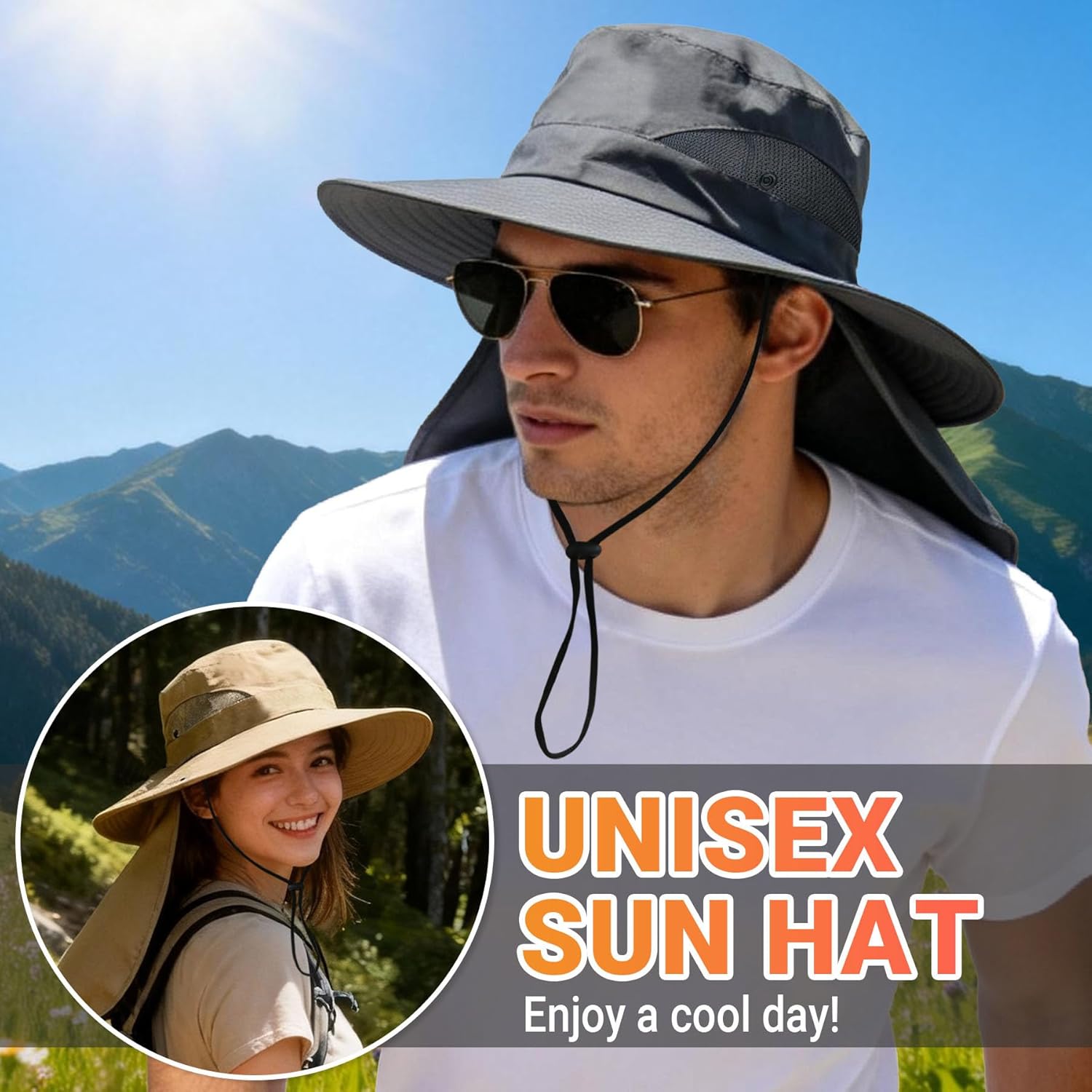 Unisex Sun Hat (with Neck Flap)