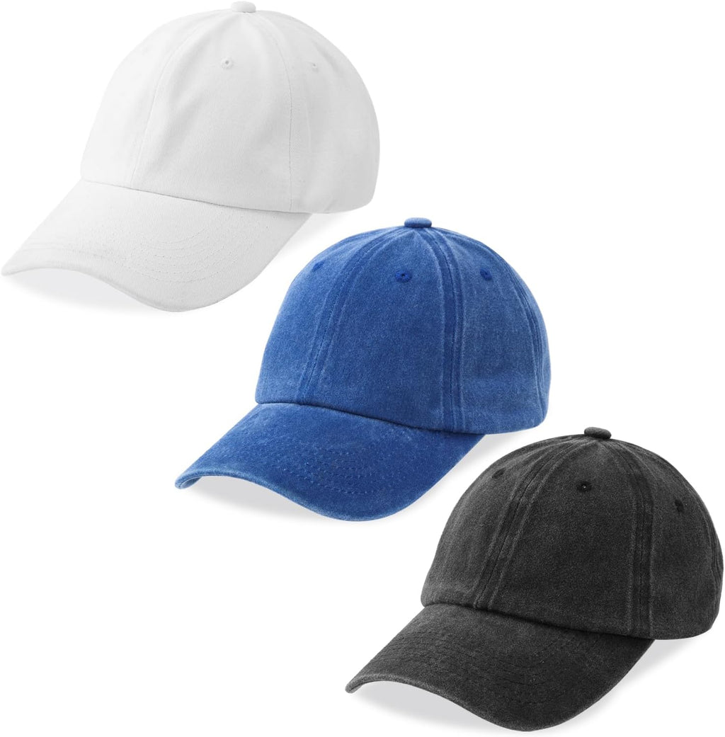 Solid-color washed cotton baseball cap