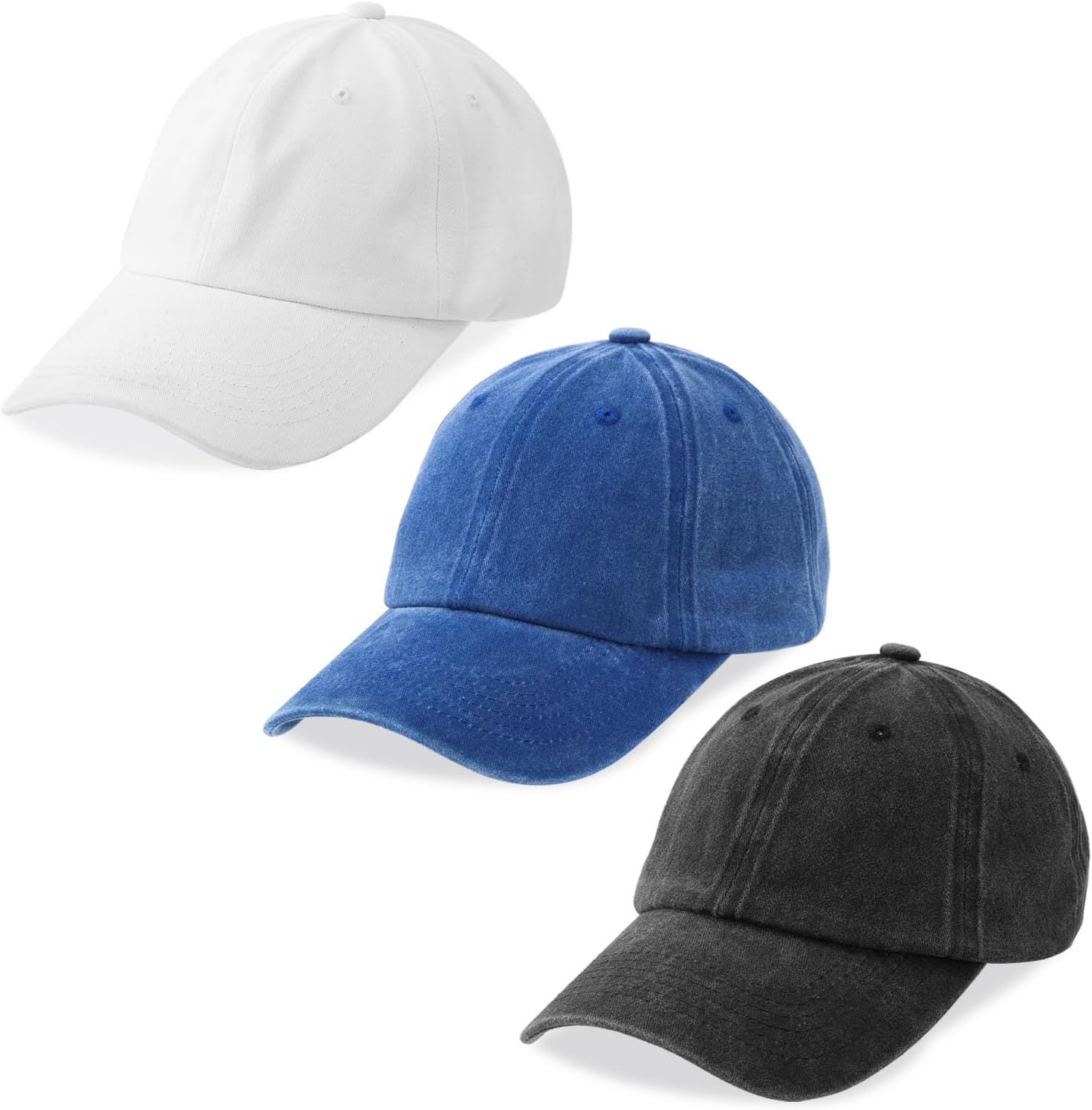 Solid-color washed cotton baseball cap