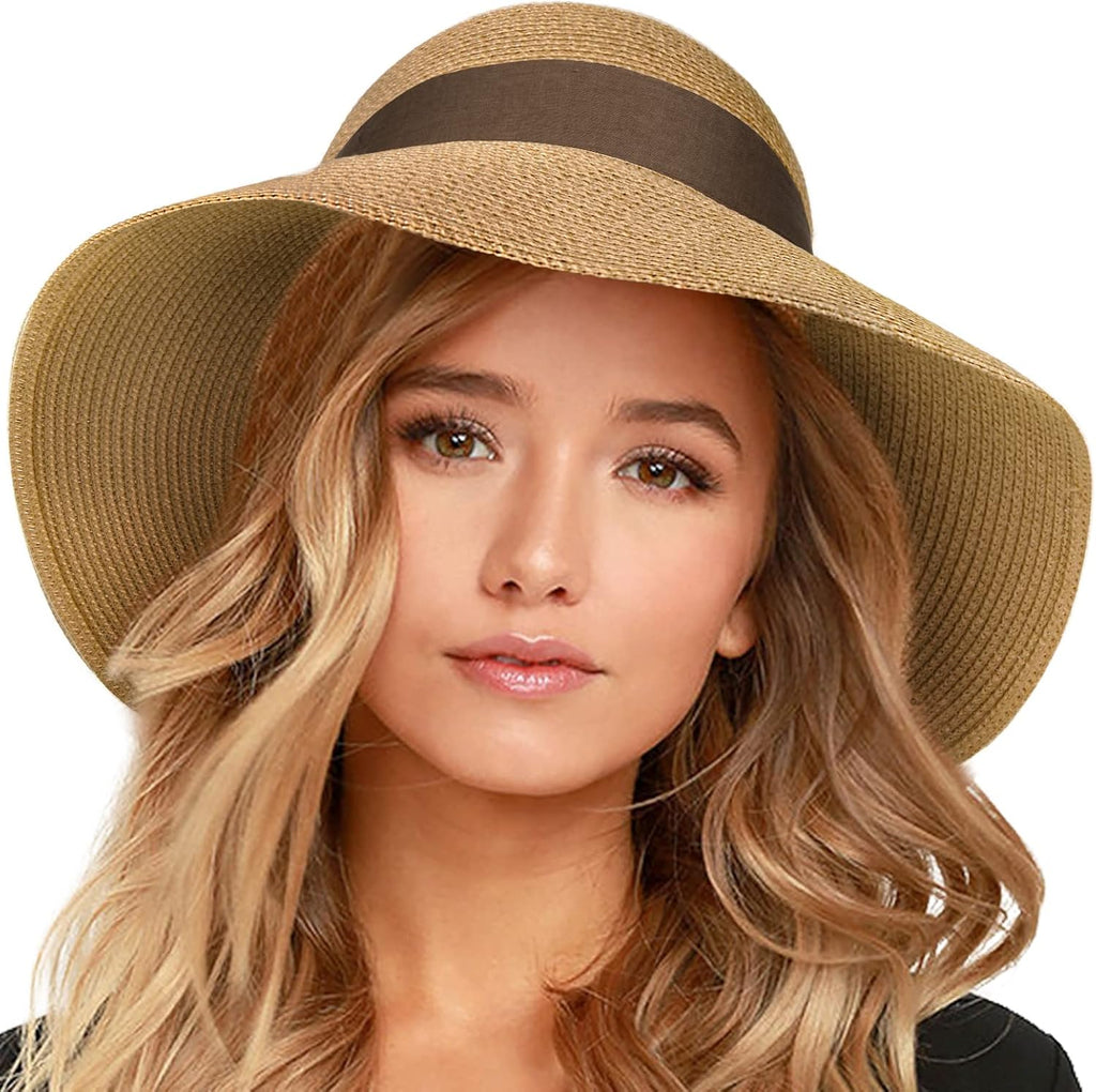 Women's straw sun hat for the beach