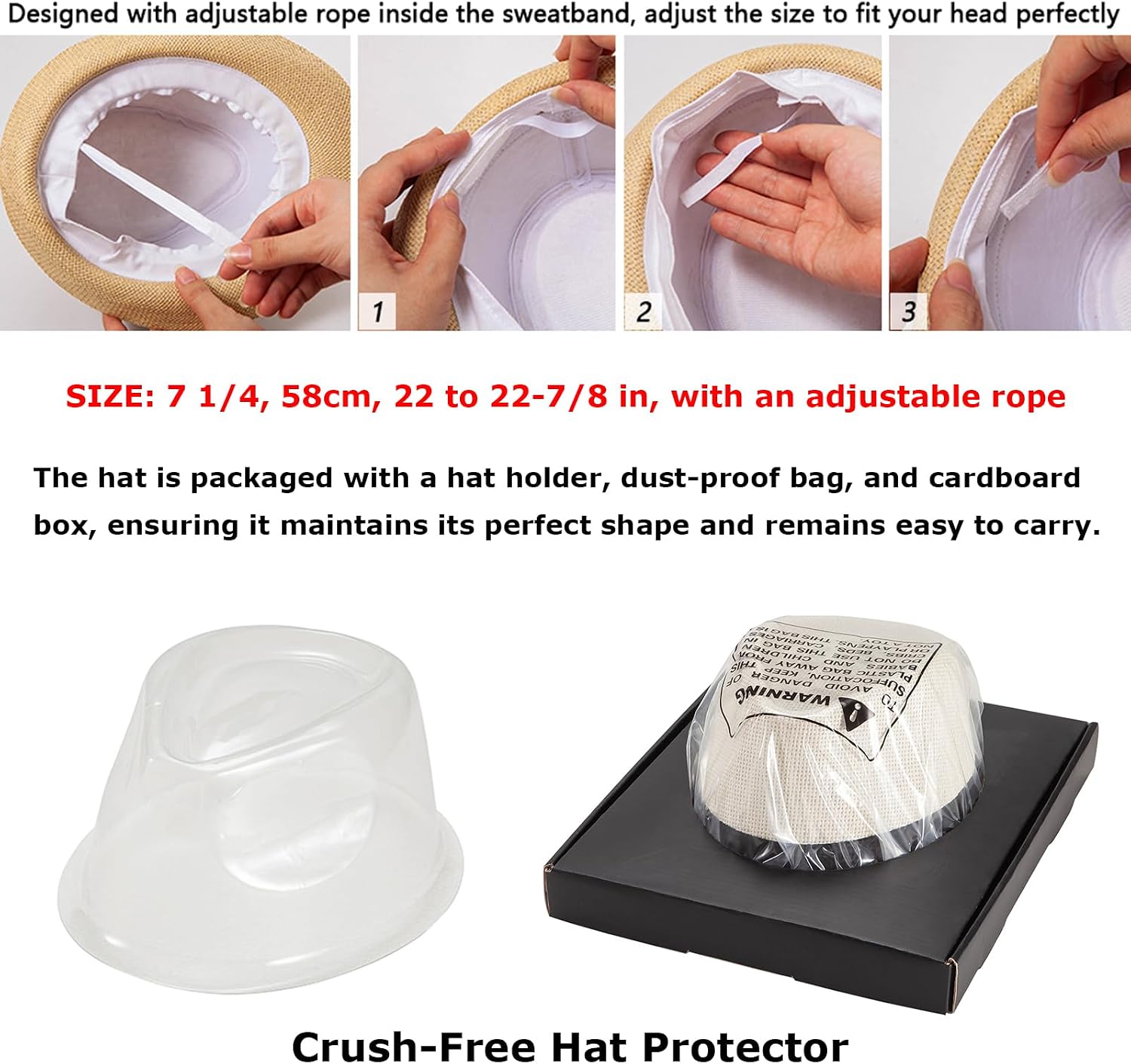 Unisex Vintage-Style (1920s Style) Straw Fedora/Sun Hat