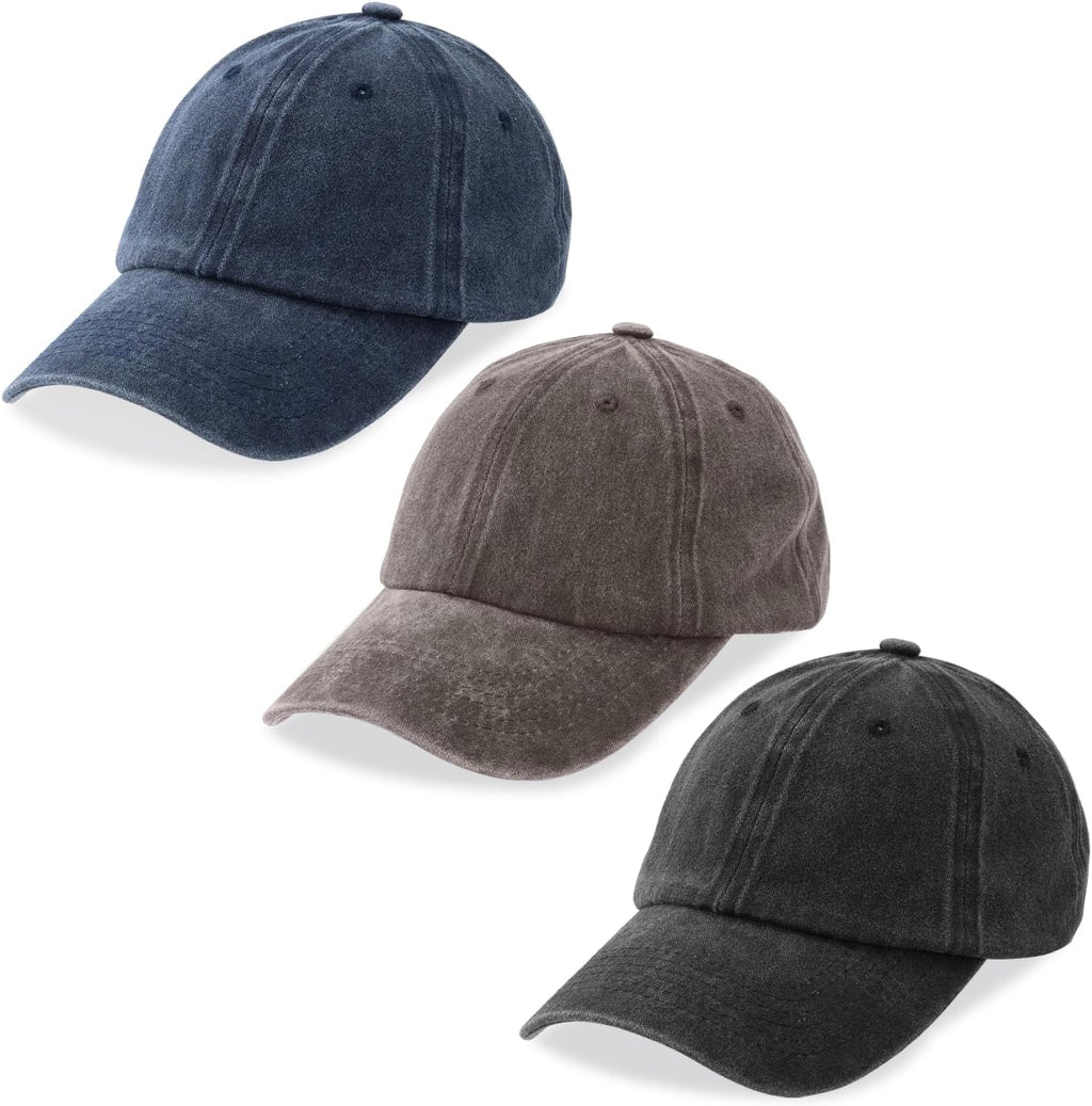 Solid-color washed cotton baseball cap