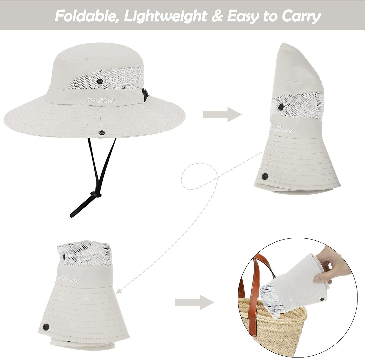 Women's Foldable UV-Protection Sun Hat for Outdoor Use