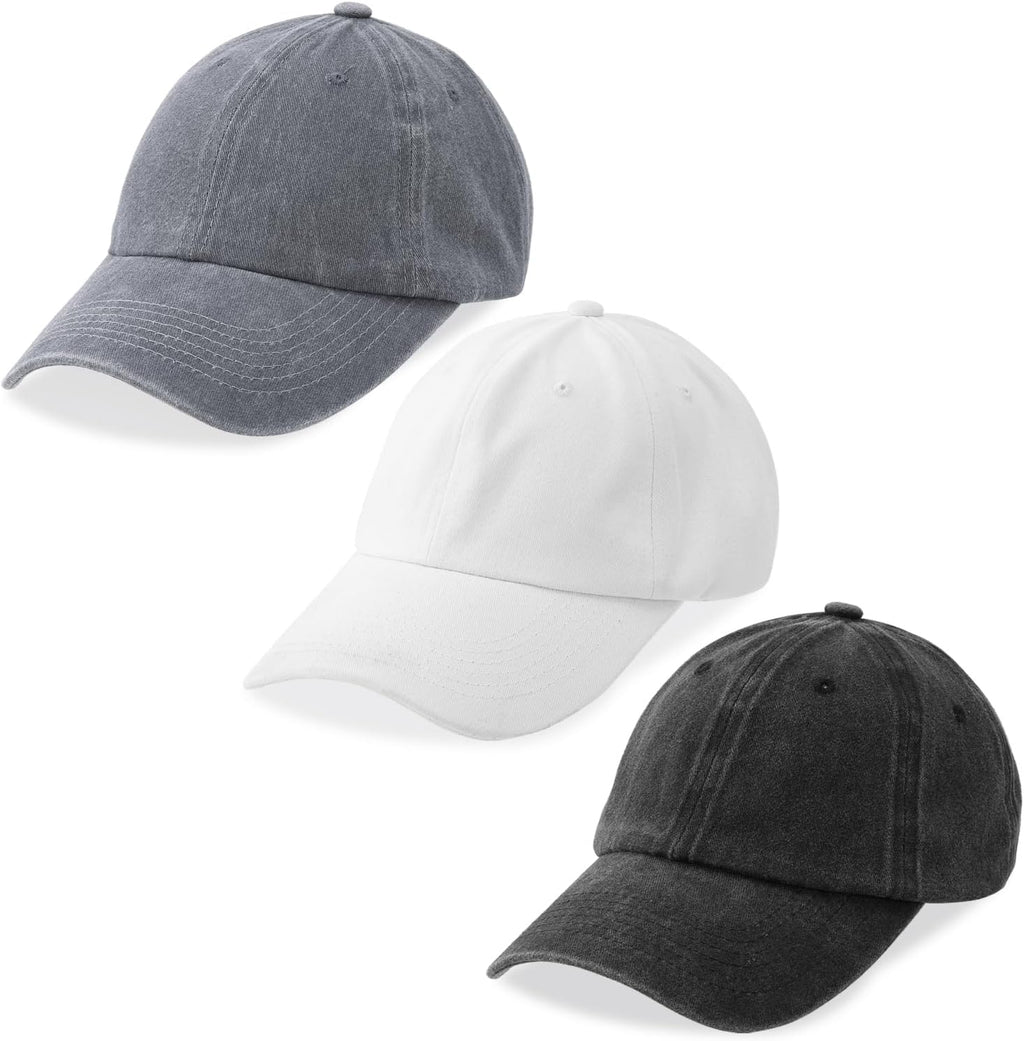 Solid-color washed cotton baseball cap