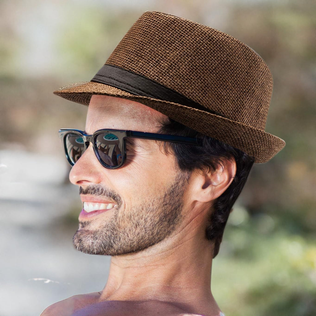 Unisex Vintage-Style (1920s Style) Straw Fedora/Sun Hat