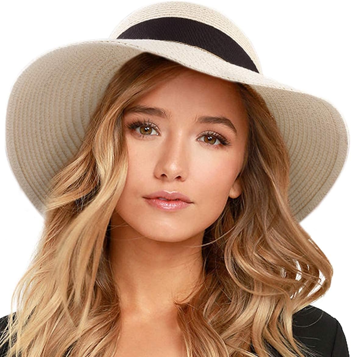 Women's straw sun hat for the beach