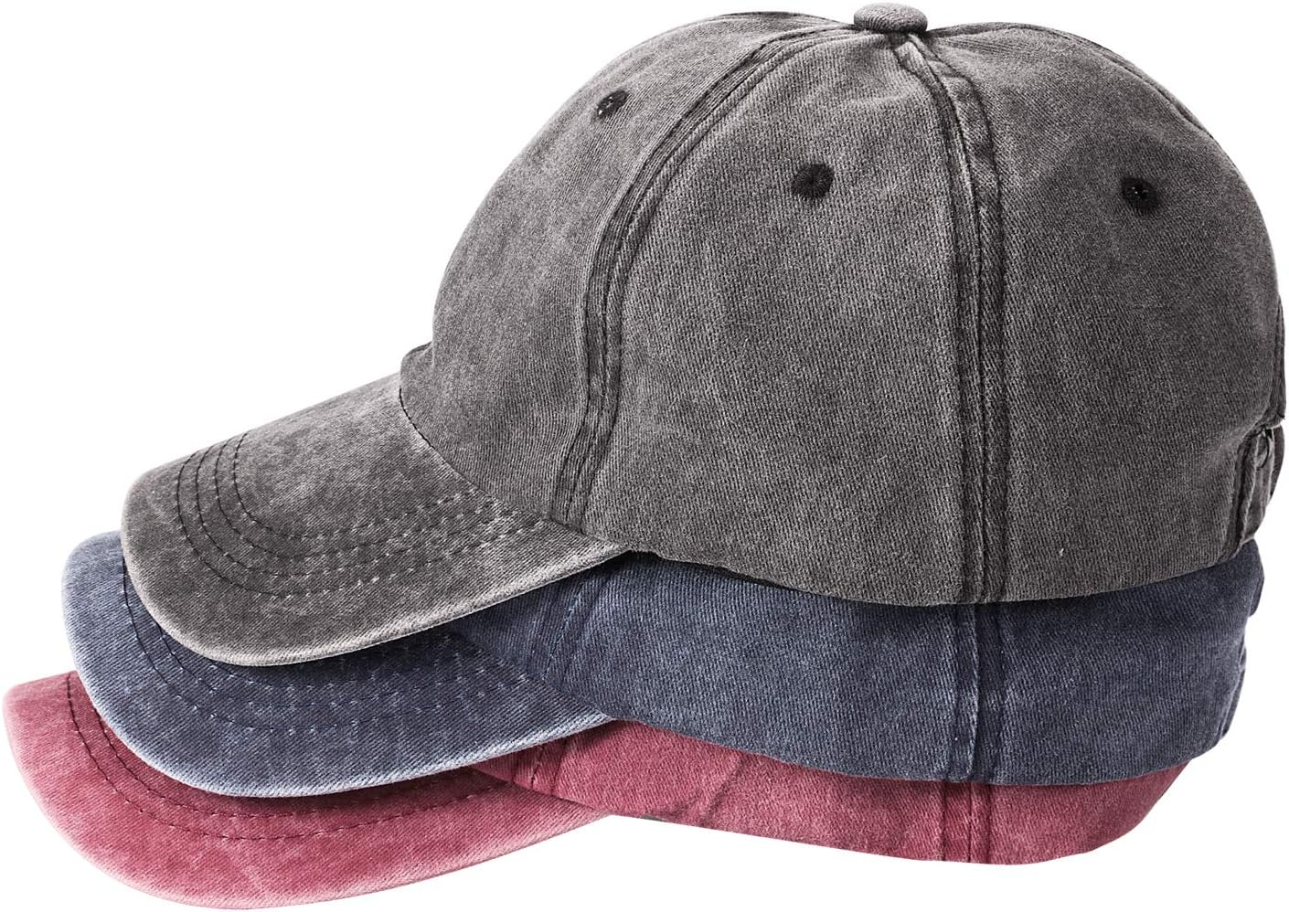 Solid-color washed cotton baseball cap