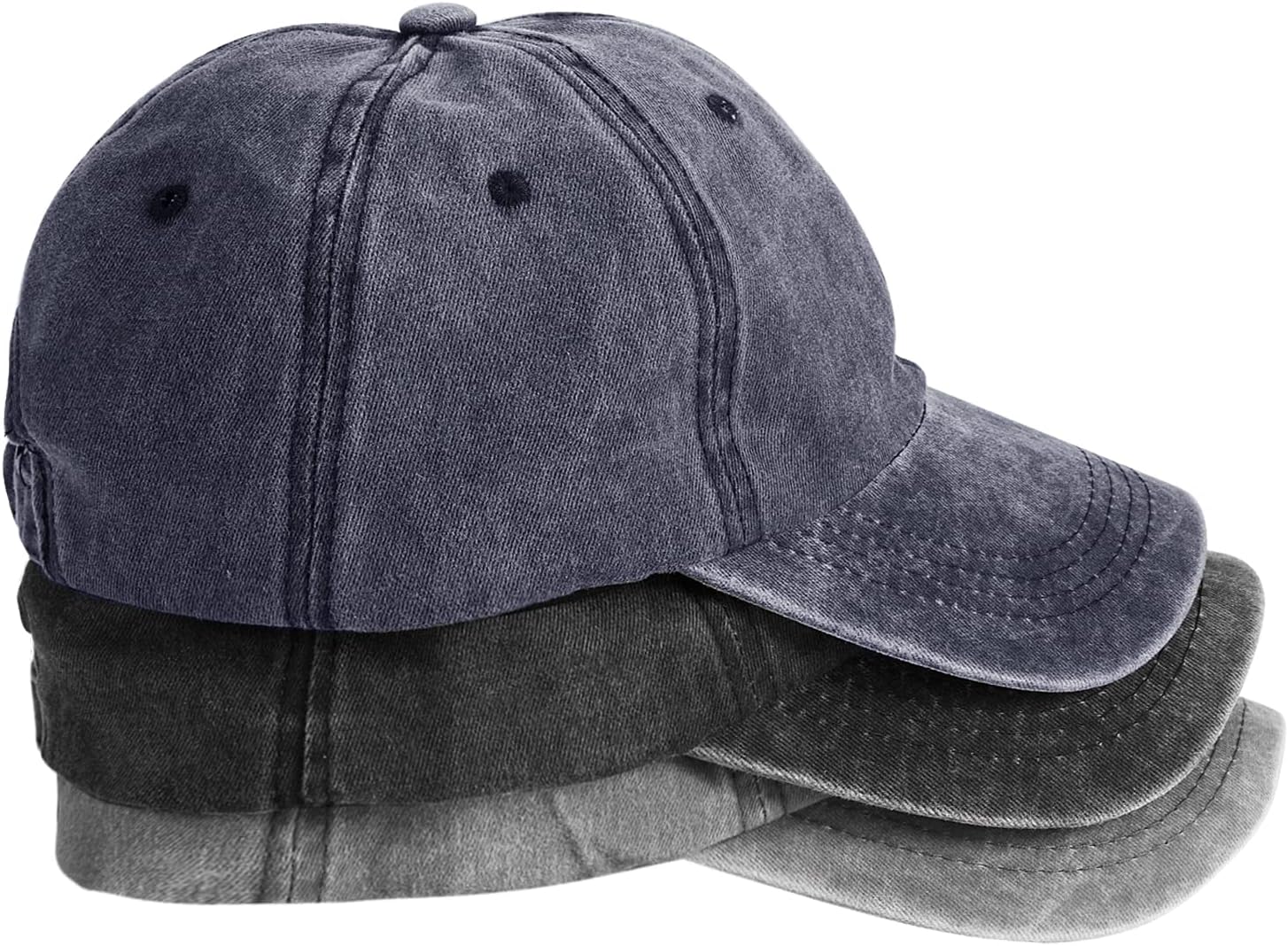 Solid-color washed cotton baseball cap