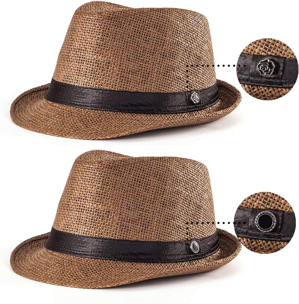 Unisex Vintage-Style (1920s Style) Straw Fedora/Sun Hat