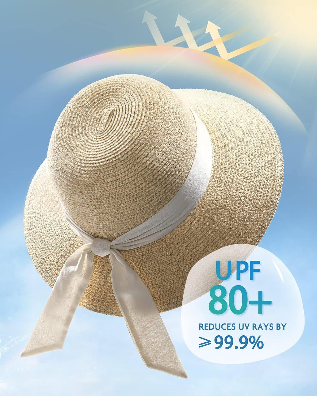 Women's straw sun hat for the beach