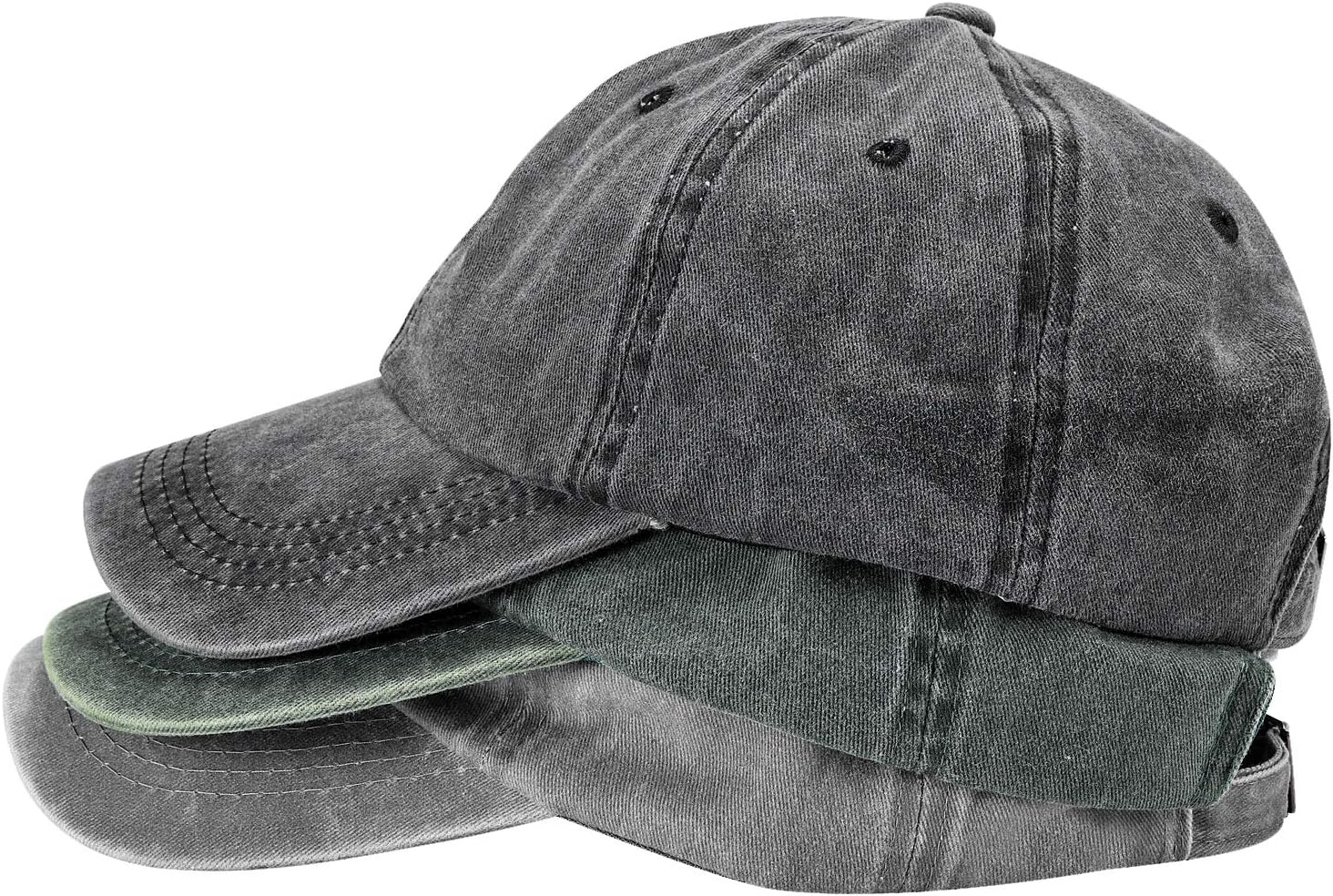 Solid-color washed cotton baseball cap