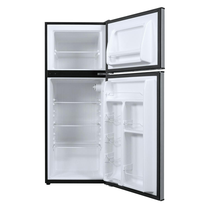 Galanz 4.6. Cu ft Two Door Mini Refrigerator with Freezer. Stainless Steel